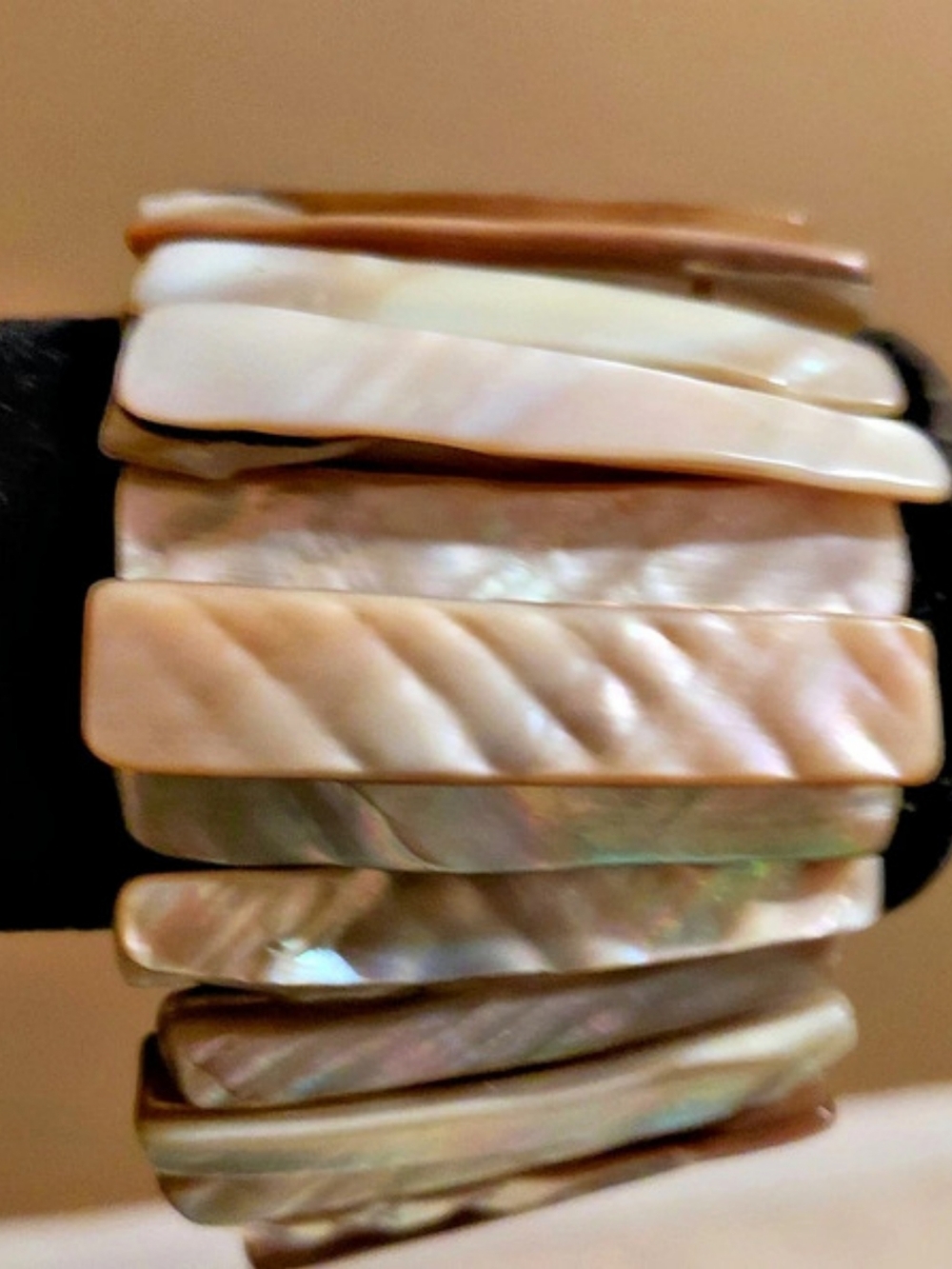 Vintage Mother Of Pearl Stretch Bracelet